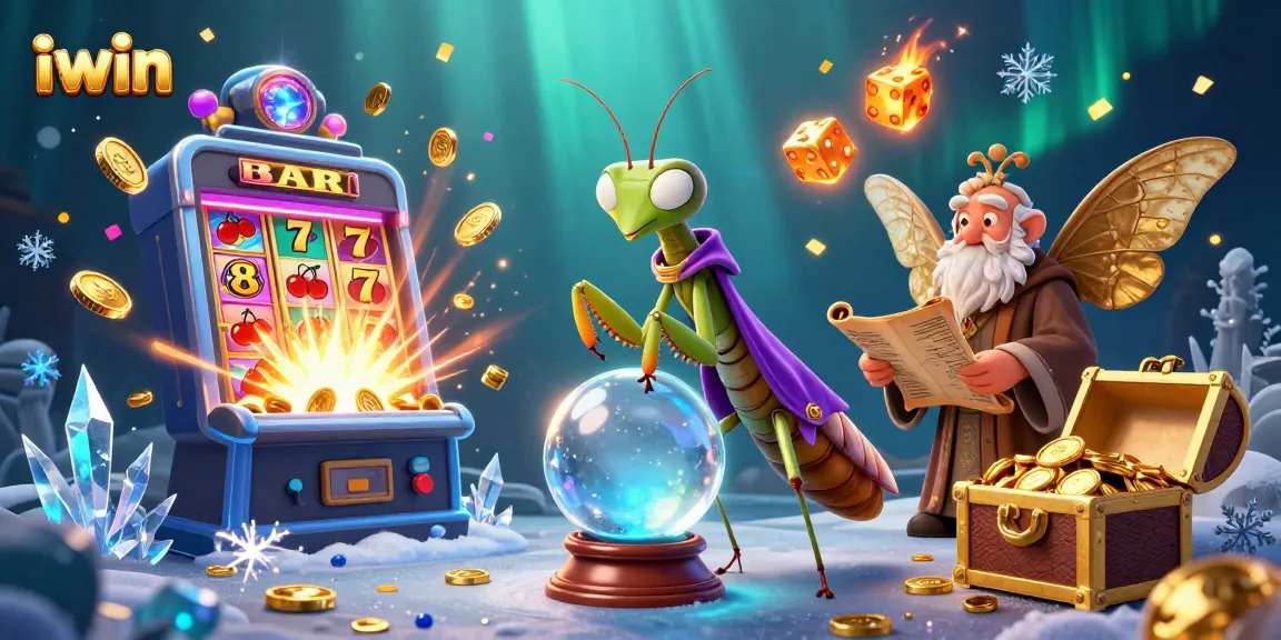 Engage with iwin's dynamic casino scene featuring a fortune teller and jackpot bursting elements.