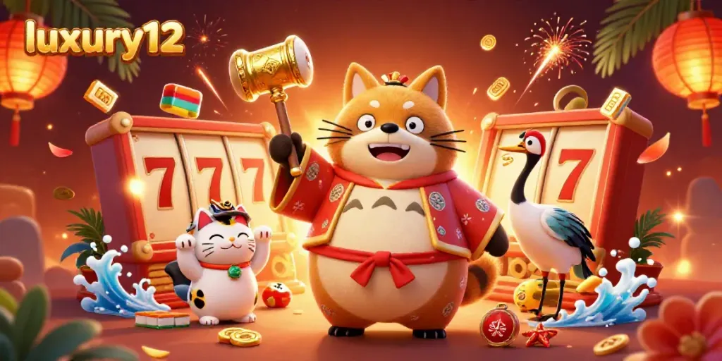 Engage with luxury12's vibrant online casino experience featuring colorful characters and dynamic slot elements.